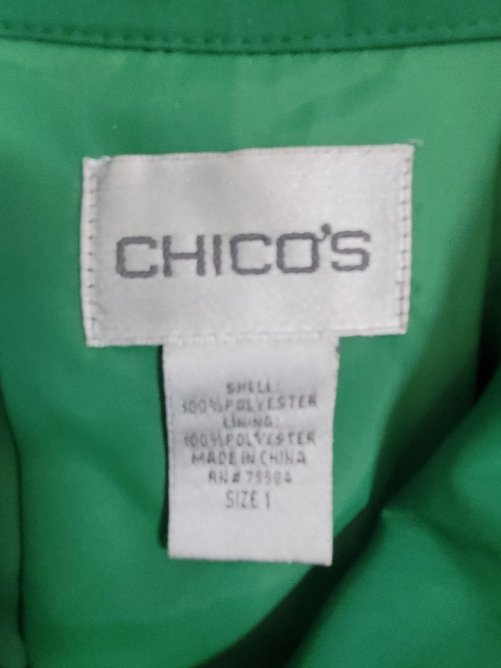 Chico's Emerald Green Rain Jacket - Picture 5 of 6